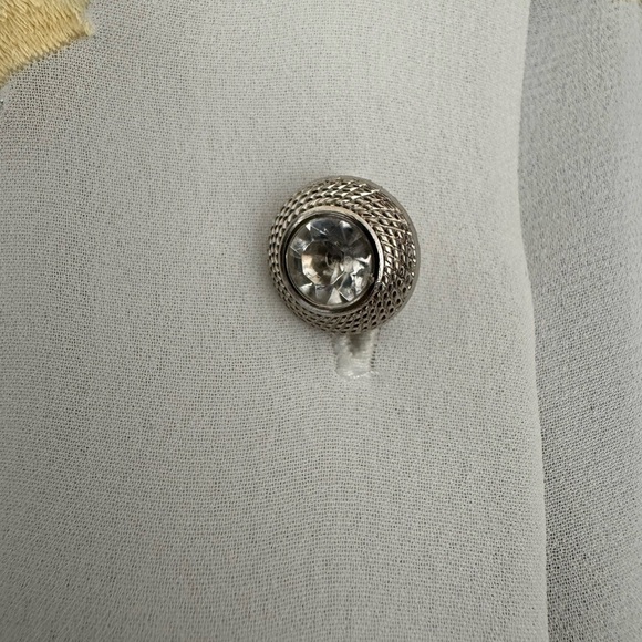 Vintage Natori Top Nightgown White Sheer Blouse floral embroidered - Picture 9 of 10